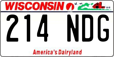 WI license plate 214NDG