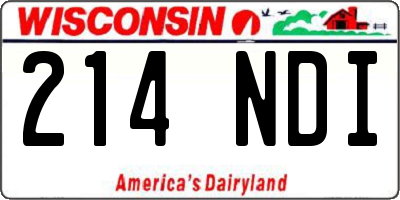 WI license plate 214NDI