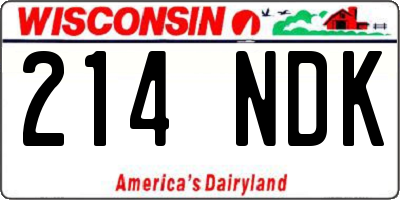 WI license plate 214NDK