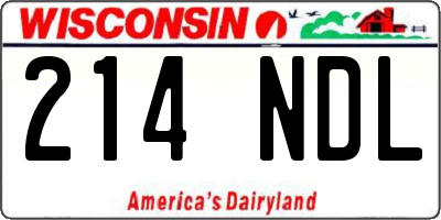 WI license plate 214NDL