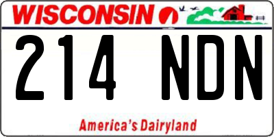 WI license plate 214NDN