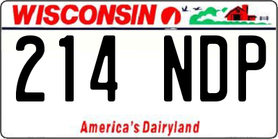 WI license plate 214NDP