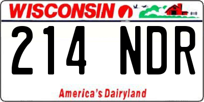 WI license plate 214NDR