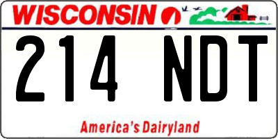 WI license plate 214NDT