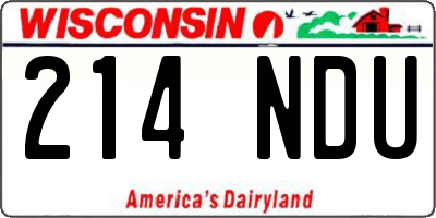 WI license plate 214NDU