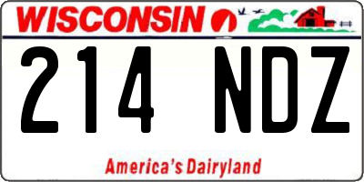WI license plate 214NDZ