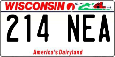 WI license plate 214NEA