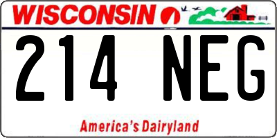 WI license plate 214NEG