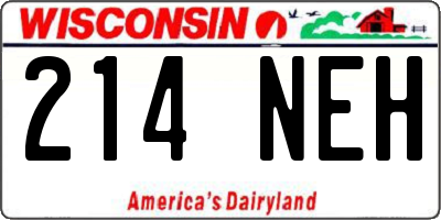 WI license plate 214NEH