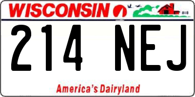 WI license plate 214NEJ