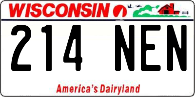 WI license plate 214NEN
