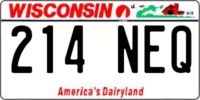 WI license plate 214NEQ