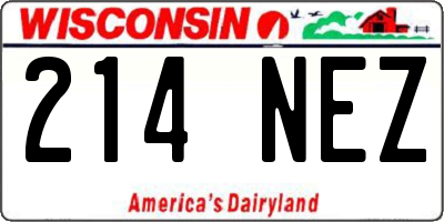 WI license plate 214NEZ
