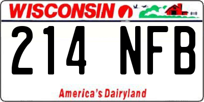 WI license plate 214NFB