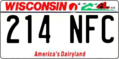 WI license plate 214NFC