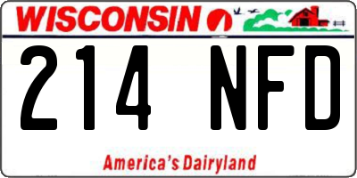 WI license plate 214NFD