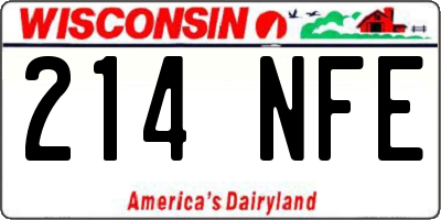 WI license plate 214NFE