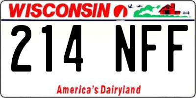 WI license plate 214NFF