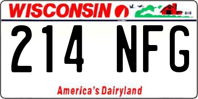 WI license plate 214NFG