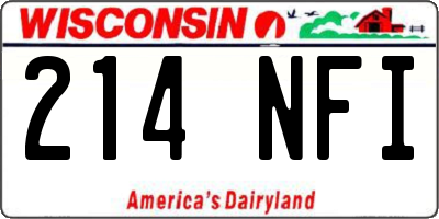 WI license plate 214NFI