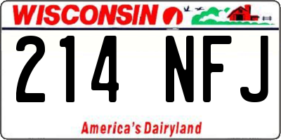 WI license plate 214NFJ