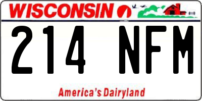 WI license plate 214NFM