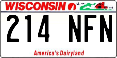 WI license plate 214NFN