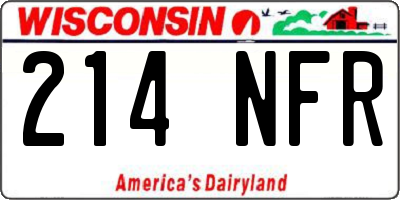 WI license plate 214NFR