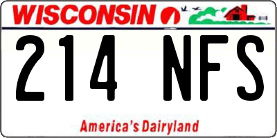 WI license plate 214NFS