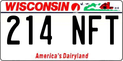 WI license plate 214NFT