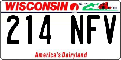 WI license plate 214NFV