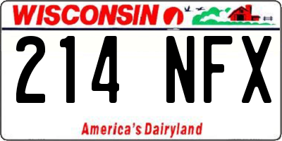 WI license plate 214NFX