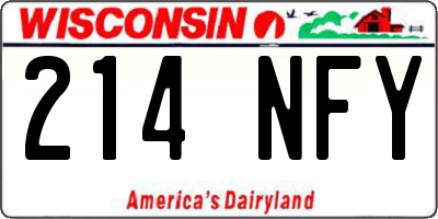 WI license plate 214NFY