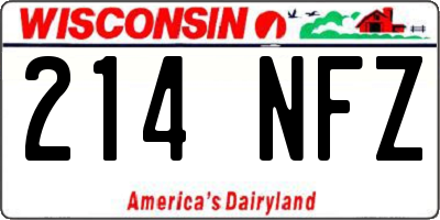 WI license plate 214NFZ