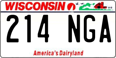 WI license plate 214NGA