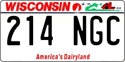 WI license plate 214NGC