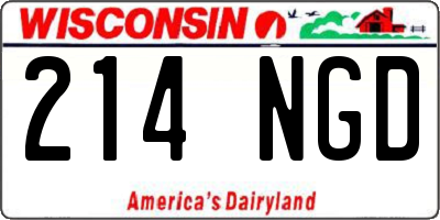 WI license plate 214NGD