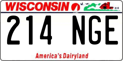 WI license plate 214NGE