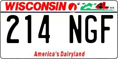 WI license plate 214NGF