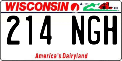 WI license plate 214NGH