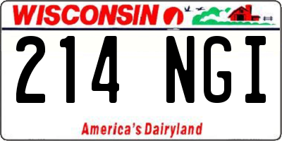 WI license plate 214NGI