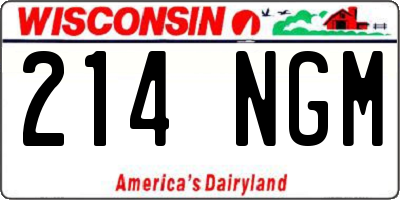 WI license plate 214NGM