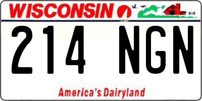 WI license plate 214NGN