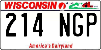 WI license plate 214NGP