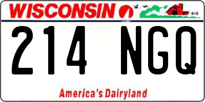 WI license plate 214NGQ