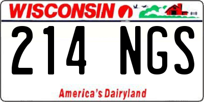 WI license plate 214NGS