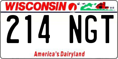 WI license plate 214NGT