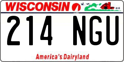 WI license plate 214NGU