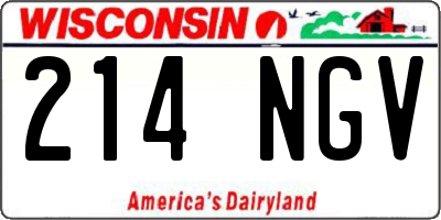WI license plate 214NGV
