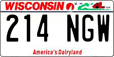WI license plate 214NGW